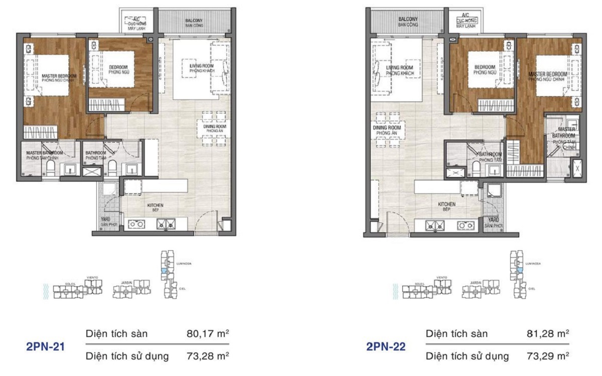 Thiết kế chi tiết căn hộ chung cư One Verandah Quận 2 – loại 2 phòng ngủ (Gọi 0906 65 66 67 để xem nhà mẫu các ngày trong tuần)